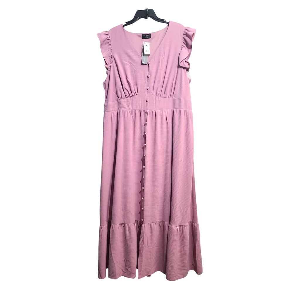 Lane Bryant Flutter Sleeve Midi Dress Mauve Pink Size 20 NWT